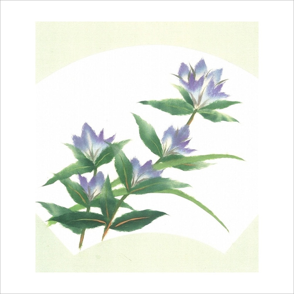 和紙のちぎり絵キット花鳥風月 （秋） 「　No.073 りんどう　」 色紙サイズ 約24×27cm