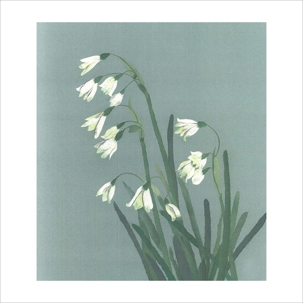 和紙のちぎり絵キット花鳥風月 （春） 「　No.555 スノーフレーク　」 色紙サイズ 約24×27cm