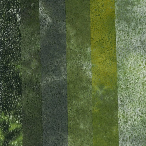 和紙　ちぎり絵　CE-072　染落水紙　緑系6色セット