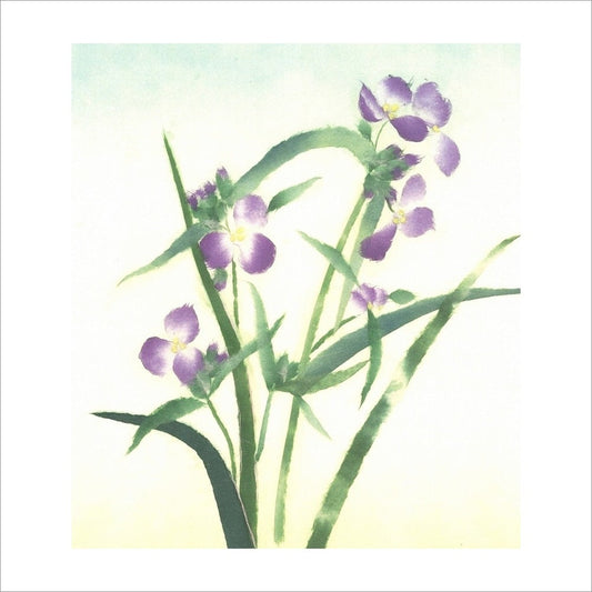 和紙のちぎり絵キット花鳥風月 （夏） 「　No.018 紫つゆ草　」  色紙サイズ 約24×27cm