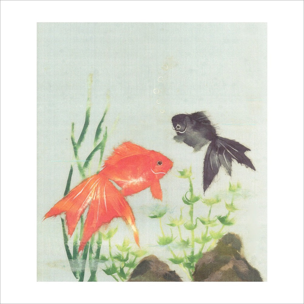 和紙のちぎり絵キット花鳥風月 （夏） 「　No.021 金魚　」  色紙サイズ 約24×27cm