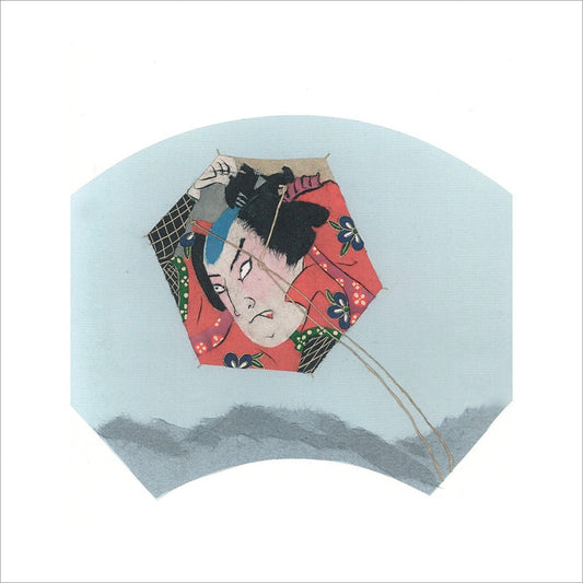 和紙のちぎり絵キット花鳥風月 （正月） 「　No.520 たこ　」  色紙サイズ 約24×27cm